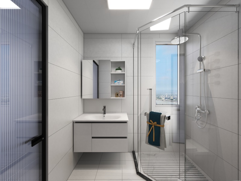 Modern Minimalist Bathroom with Black & White