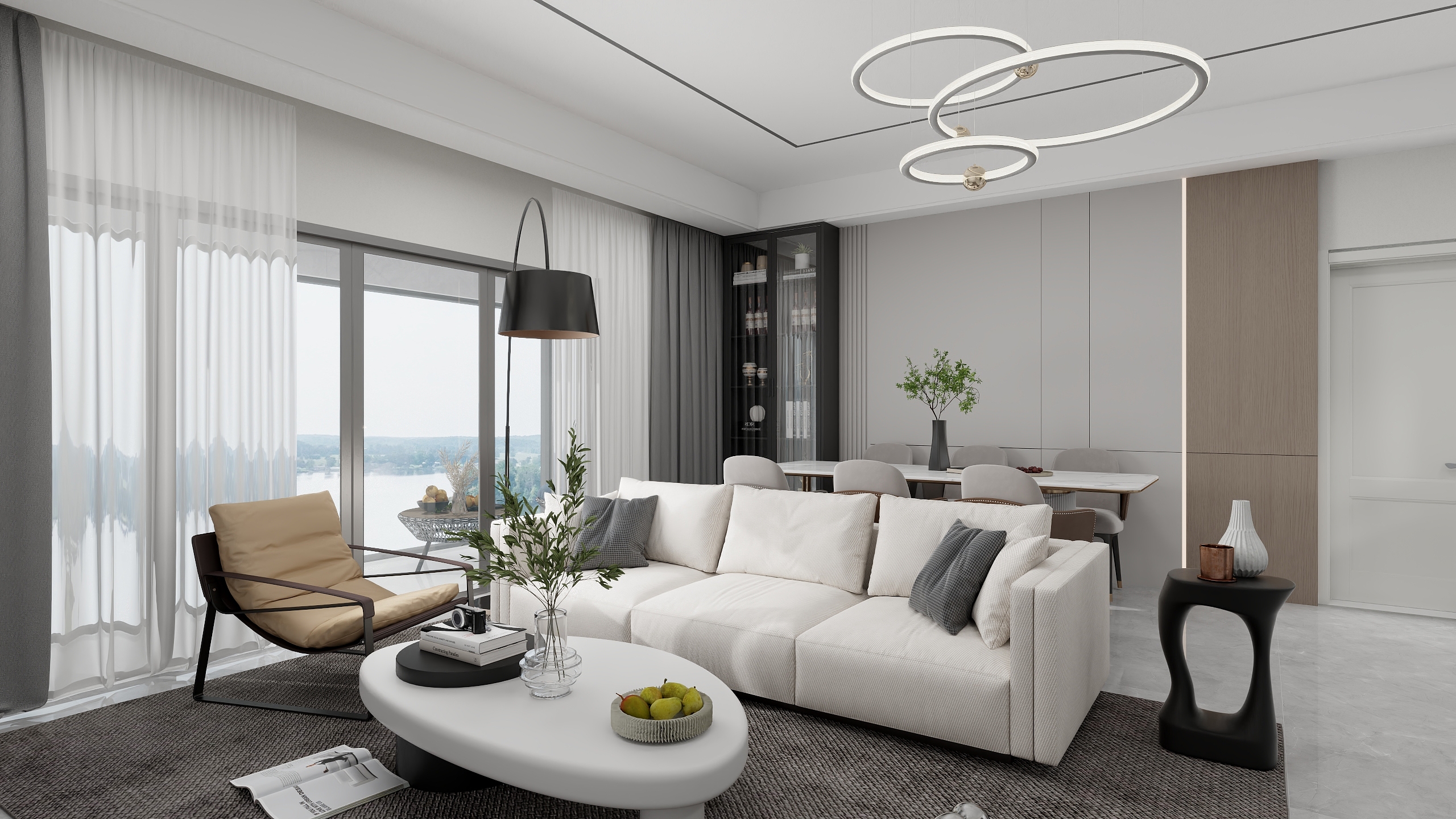 金晓丽CRJG-闲林山水现代简约161㎡3室装修效果图