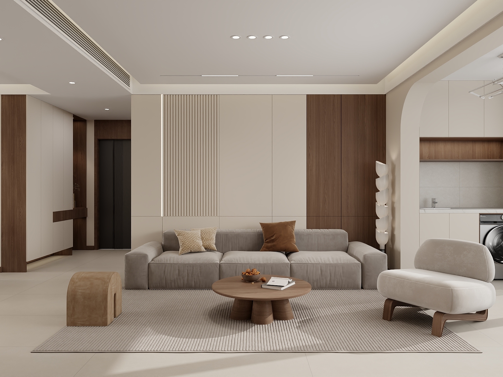 吴爽-139m²现代中古风装修效果图