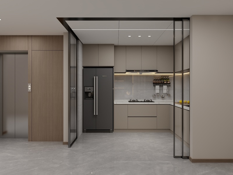 Modern Gray Kitchen with Sleek Design