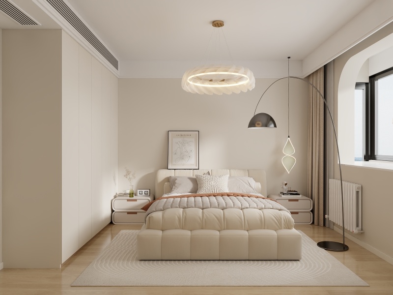 Modern Creamy Bedroom Design Ideas