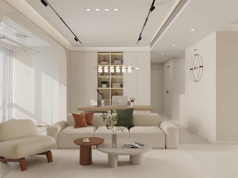 Creamy Elegance Living Room