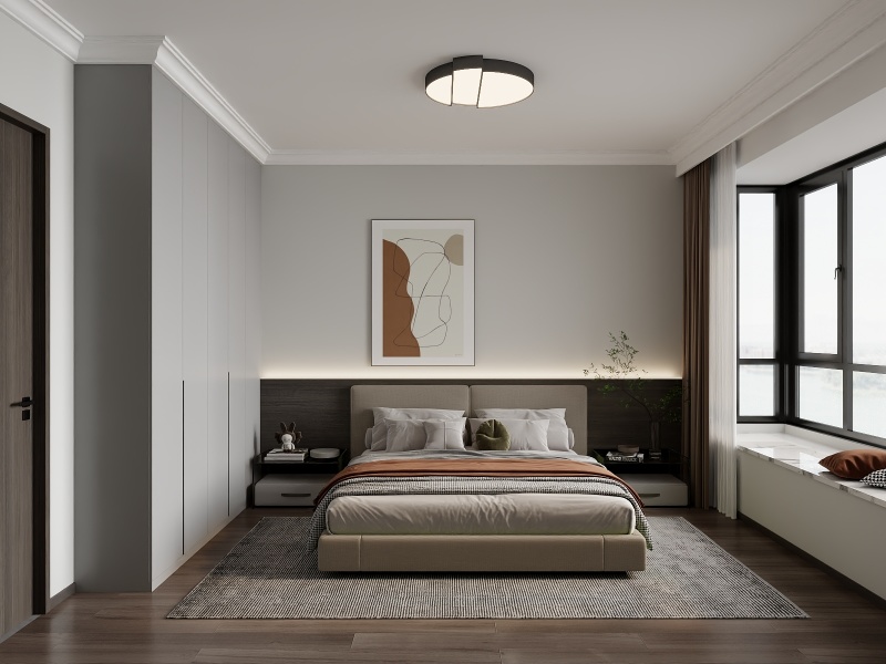 Modern Gray Bedroom with Elegant Design