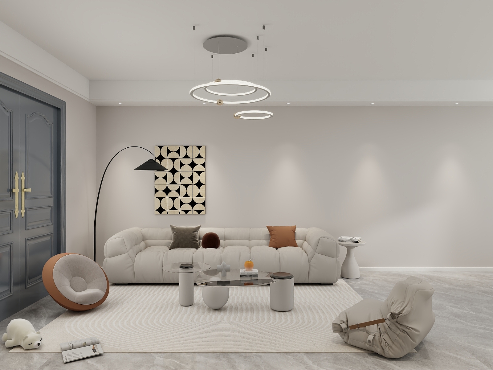 吴爽-171m²现代简约风格复试装修效果图