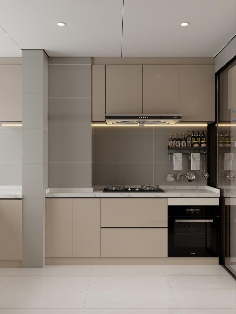 Modern Gray Kitchen with Practical Design