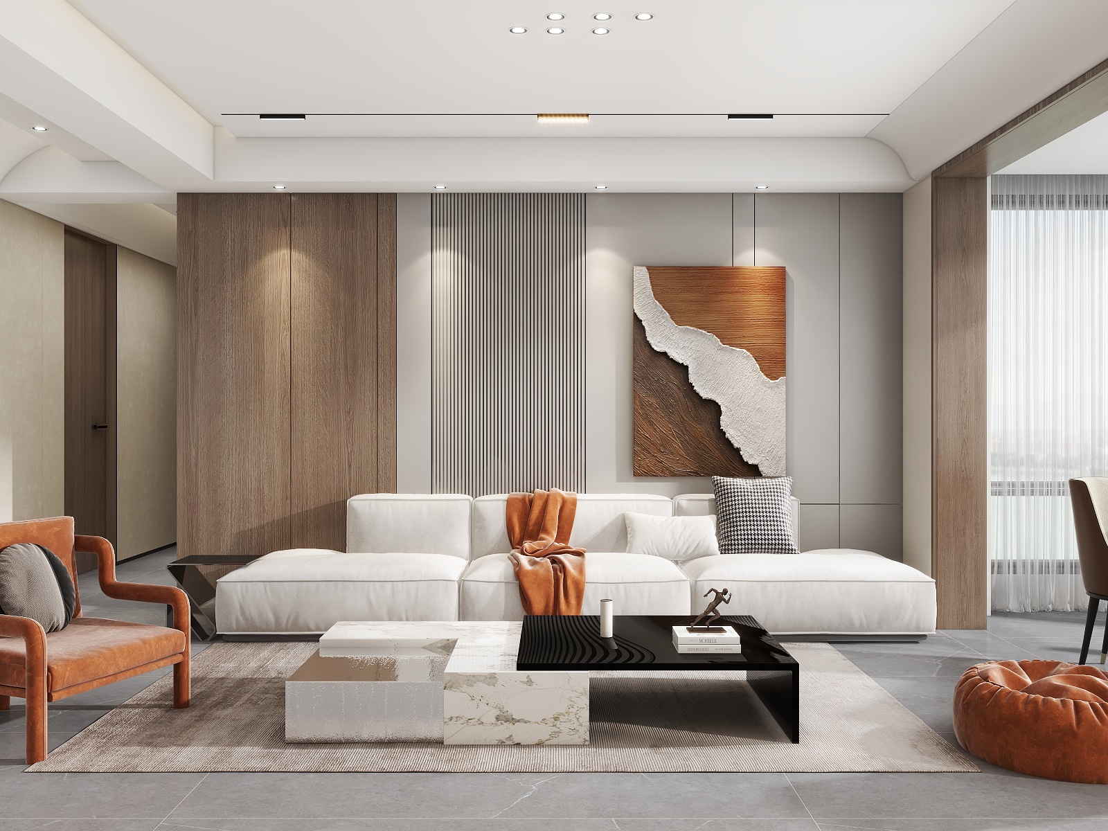 吴爽-164m²现代轻奢风格大平层装修效果图