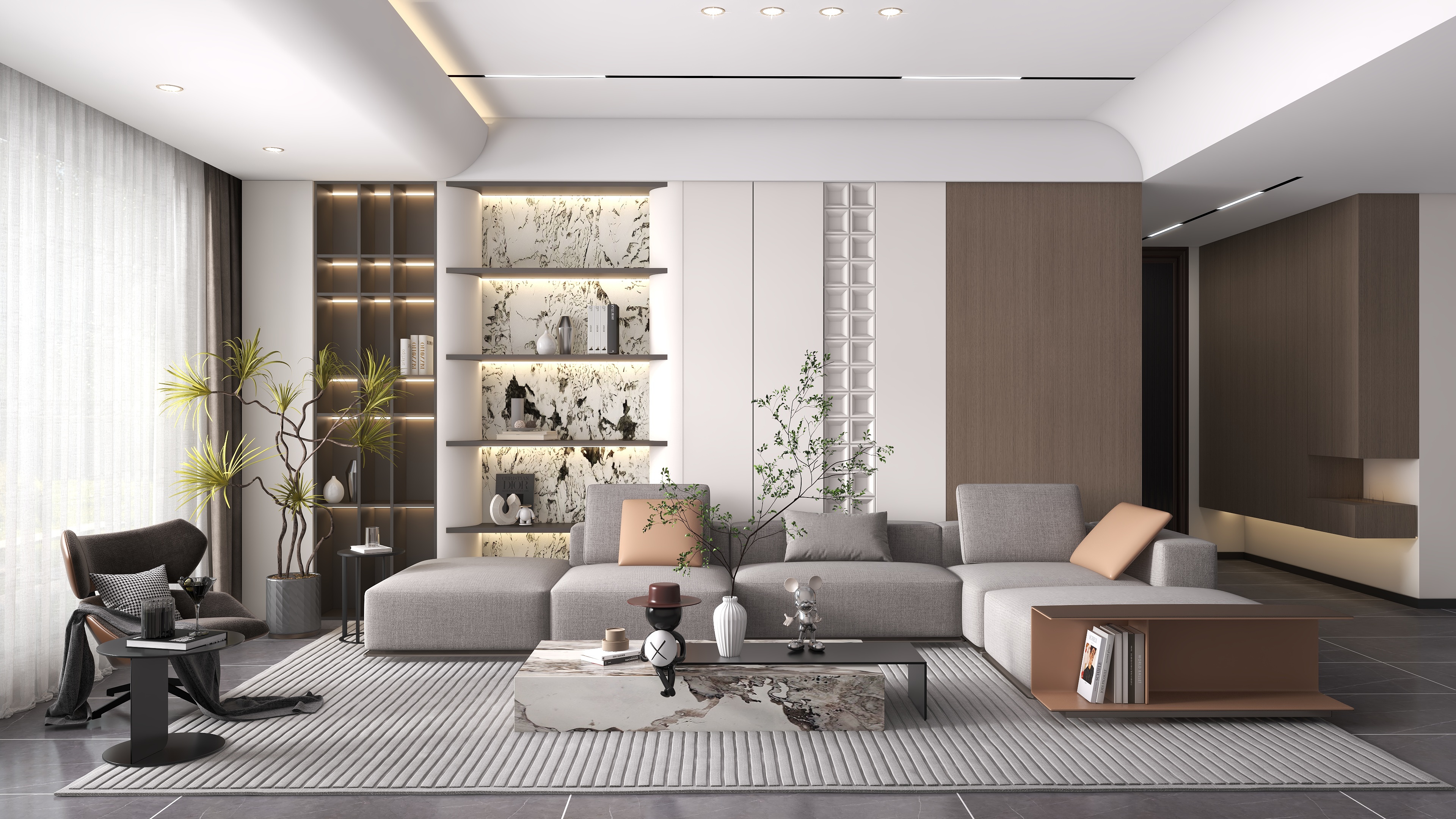 BALOM018-现代轻奢客餐厅-装修设计方案