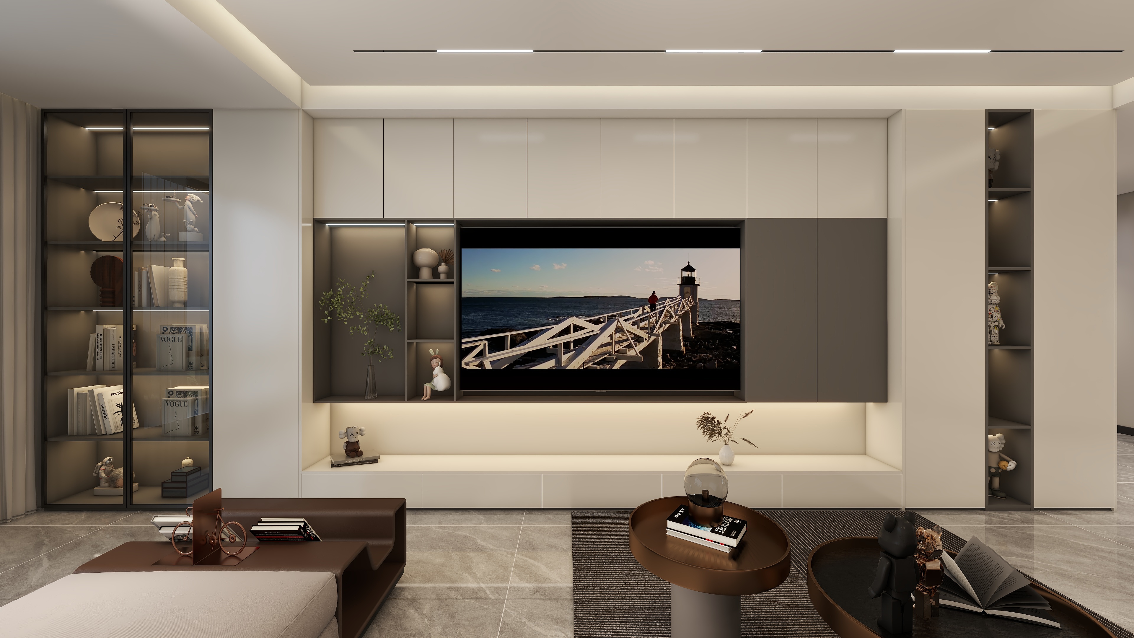 徐然.-小区房现代简约130㎡3室装修效果图