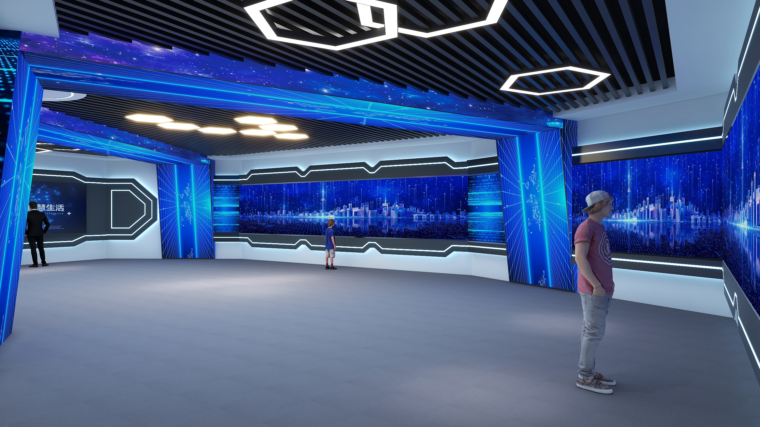 中川设计-200平方数字展厅-装修设计方案