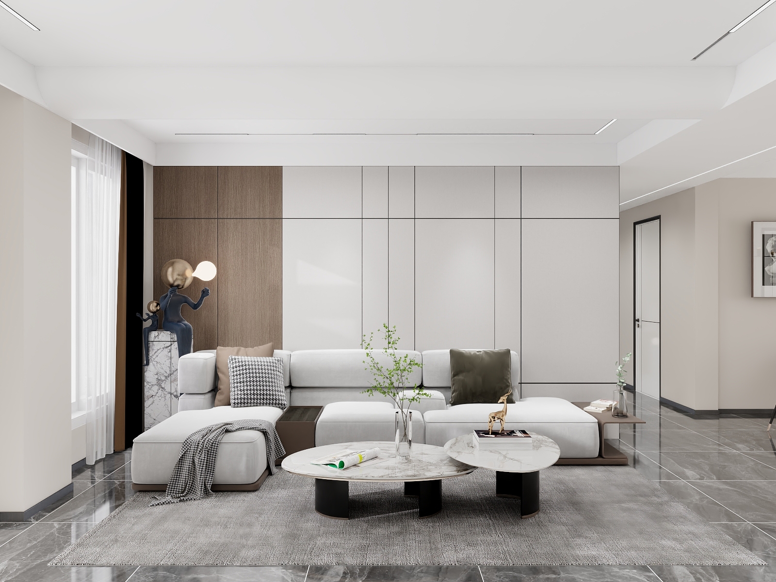 100元设计方案-三室现代轻奢风格装修效果图