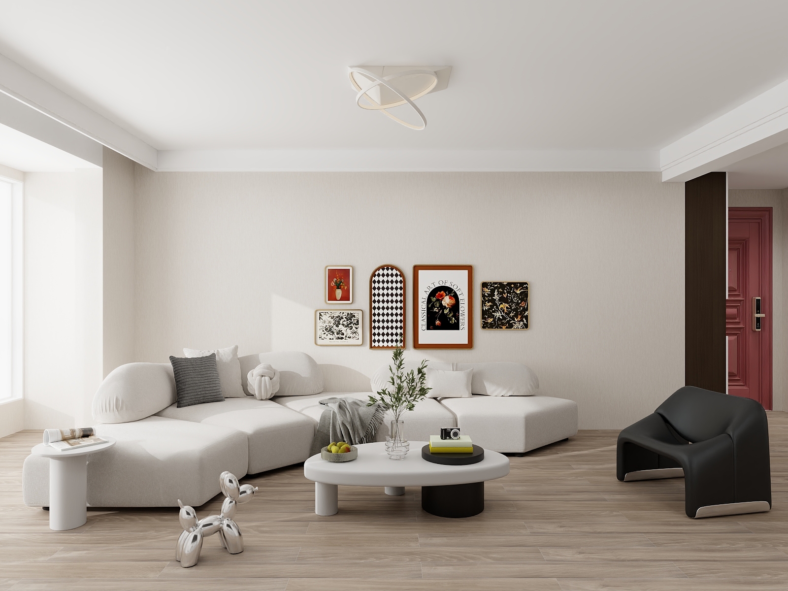 100元设计方案-极简风格三室设计装修效果图