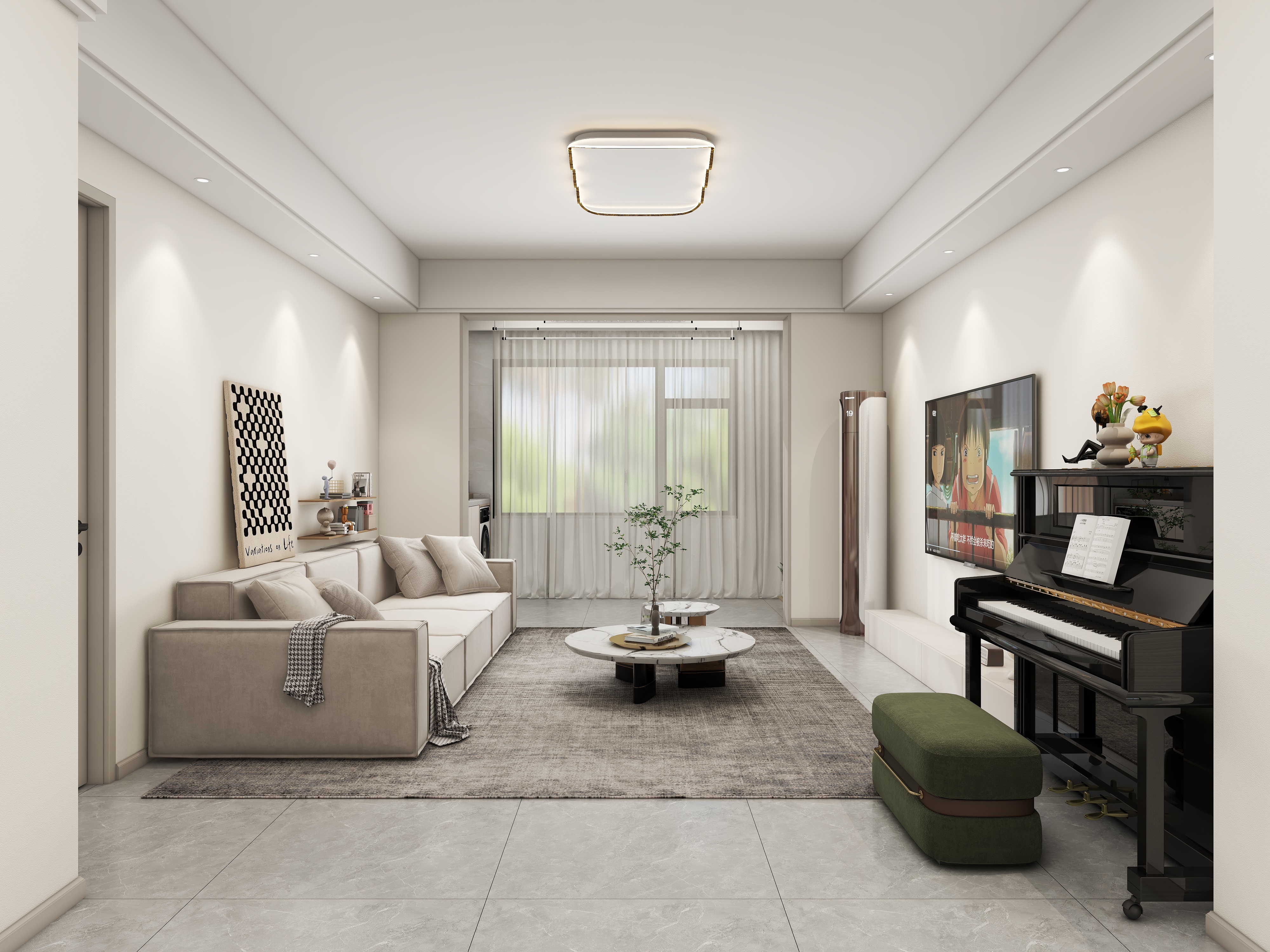 徐景棋-翡丽天境现代简约108㎡3室装修效果图