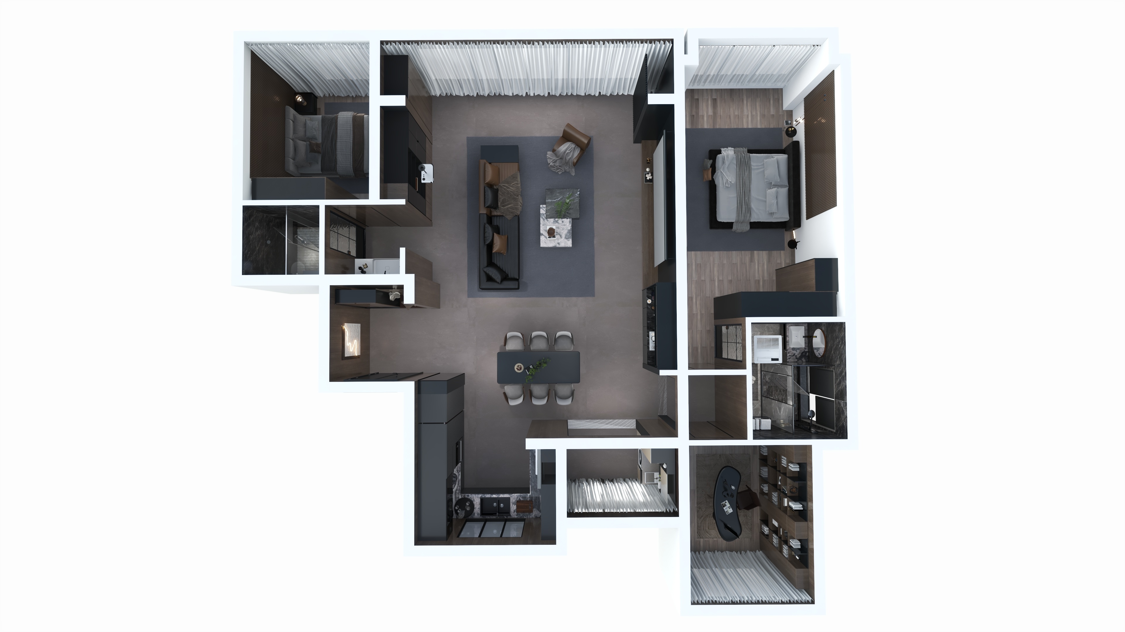 江西省焕品居装饰设计工程有限公司-品味与奢华的交织—150㎡三房意式轻奢-副本-装修设计方案