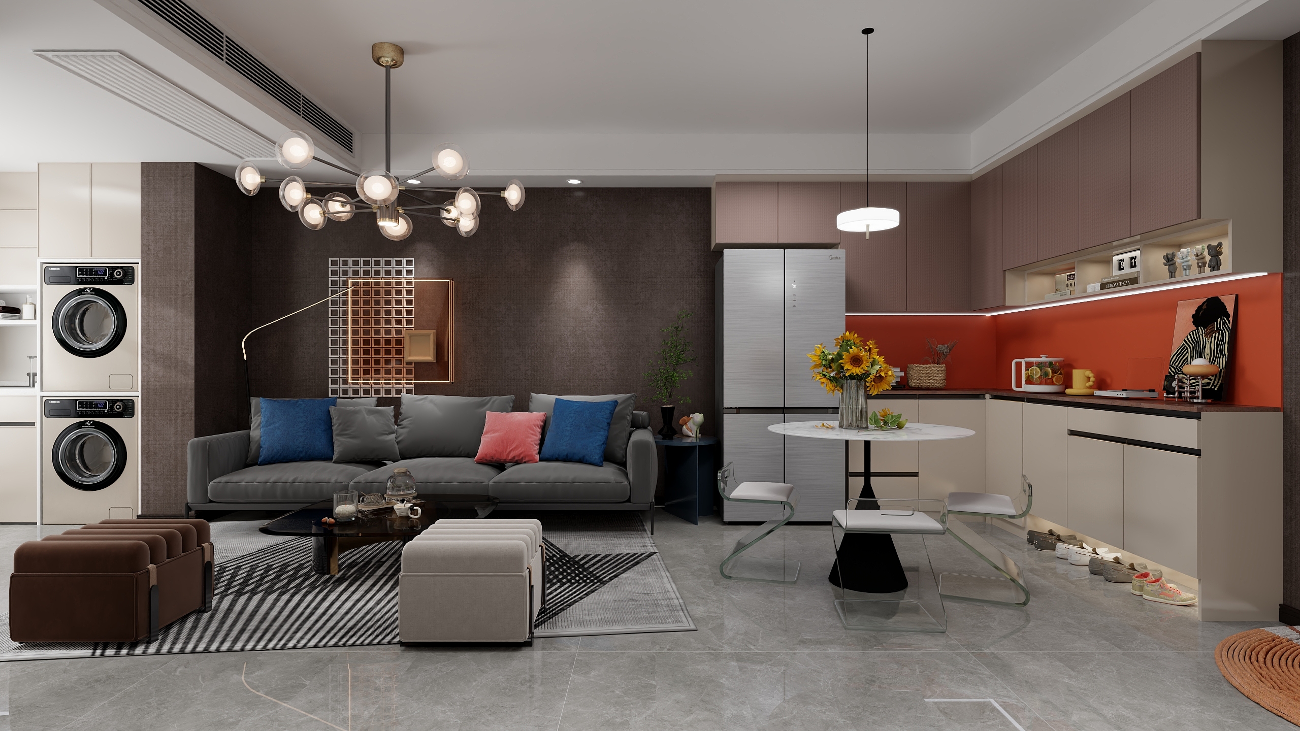 小喵一加-汉水尚庭现代混搭104㎡2室-装修设计方案