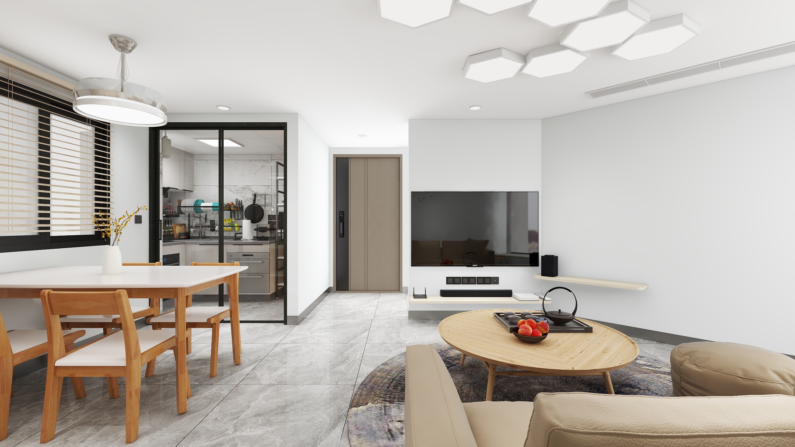 Tony雷恩-侨基花园73㎡3室装修效果图