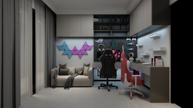 Tech-Savvy Home Office for Gamers