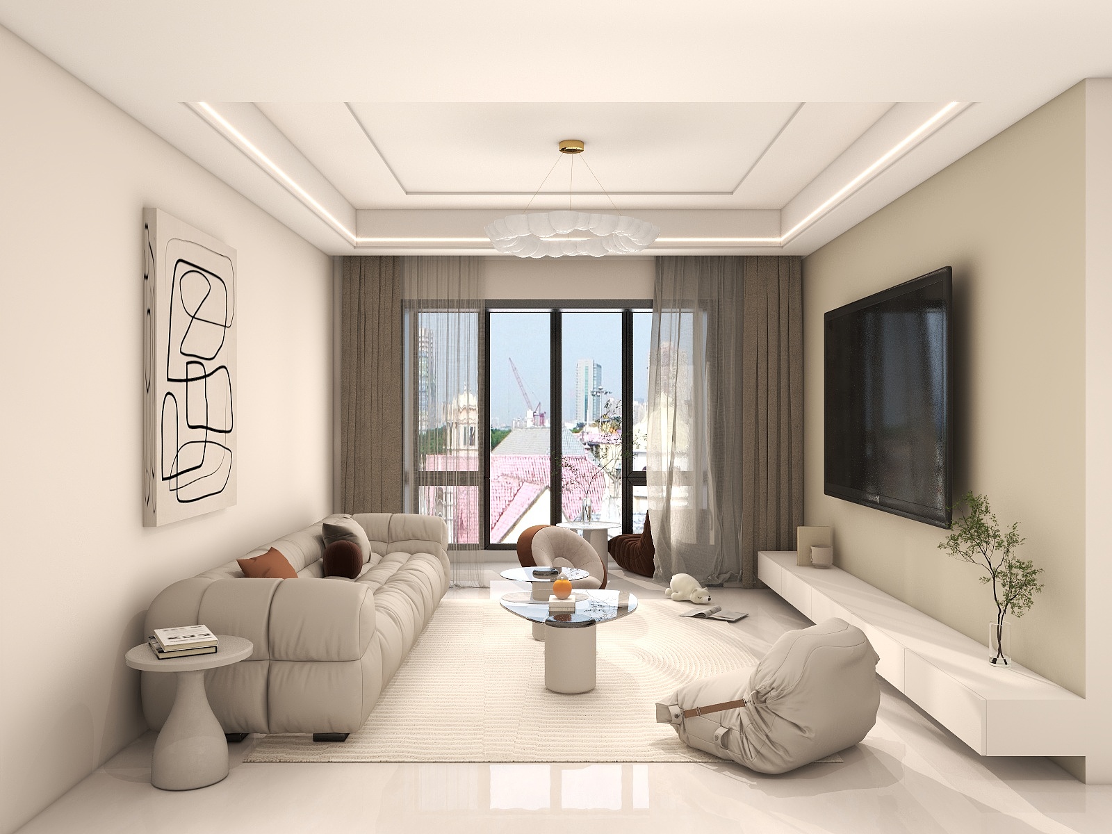 吴爽-96m²现代简约风格三室装修效果图