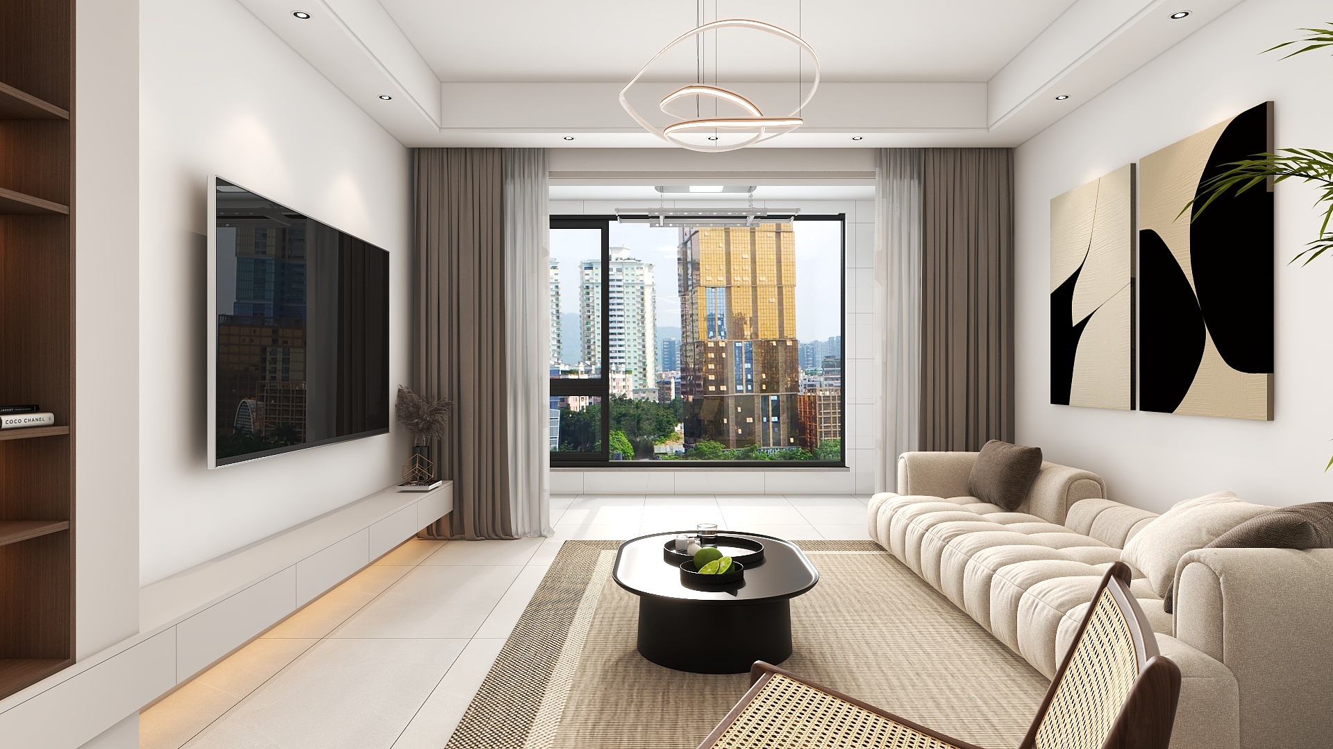 李青越-120方现代简约风格三居室装修效果图