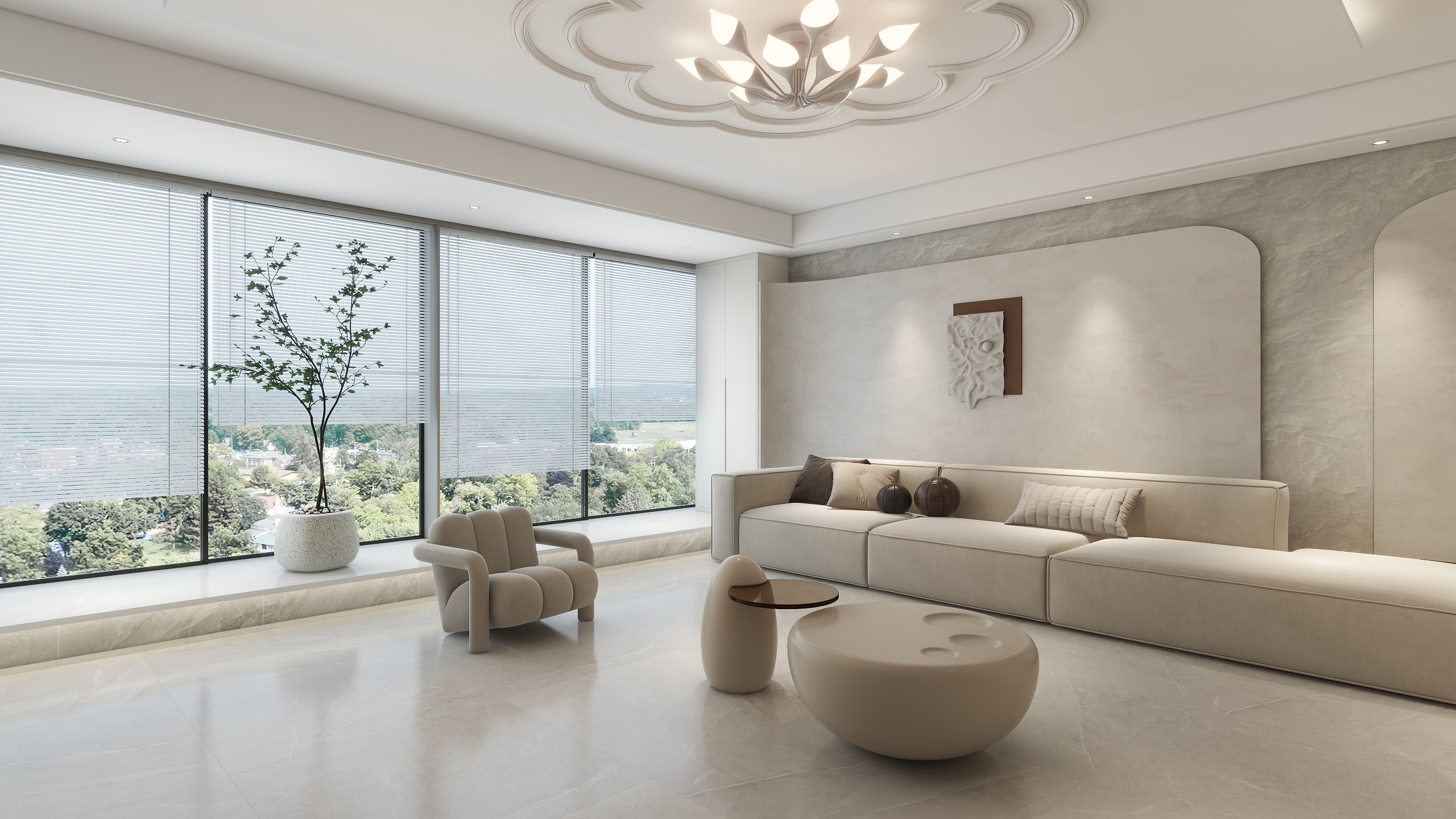 ynlc112208-凌云163㎡奶油侘寂三居-装修设计方案