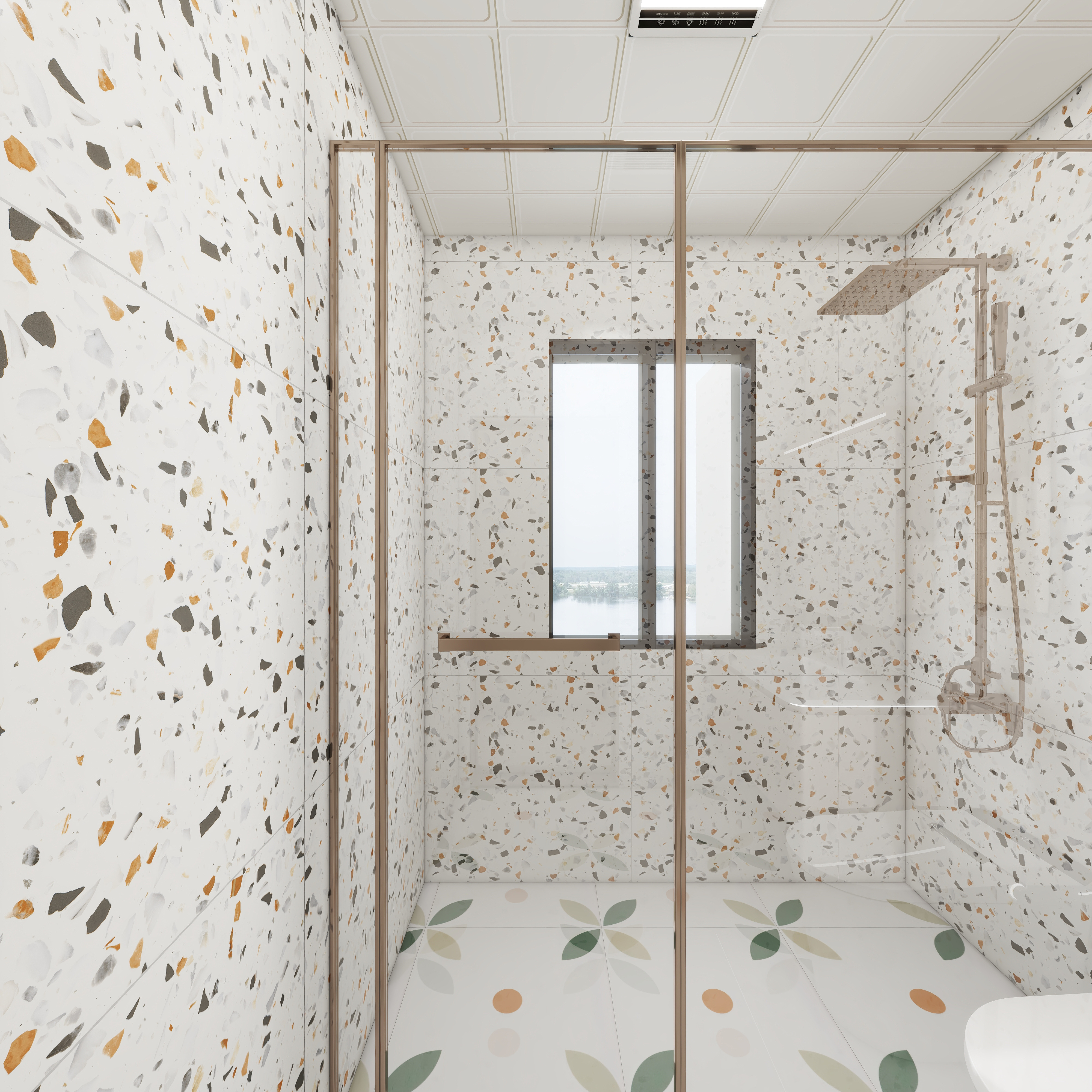 壹诺设计工作室-112㎡3室-原木风 一层卫生间装修效果图第3张