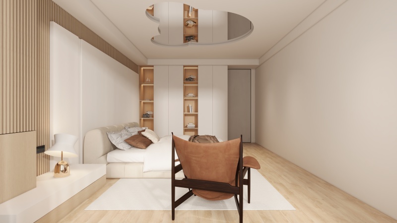 Modern Minimalist Bedroom with Creamy Paint Ideas