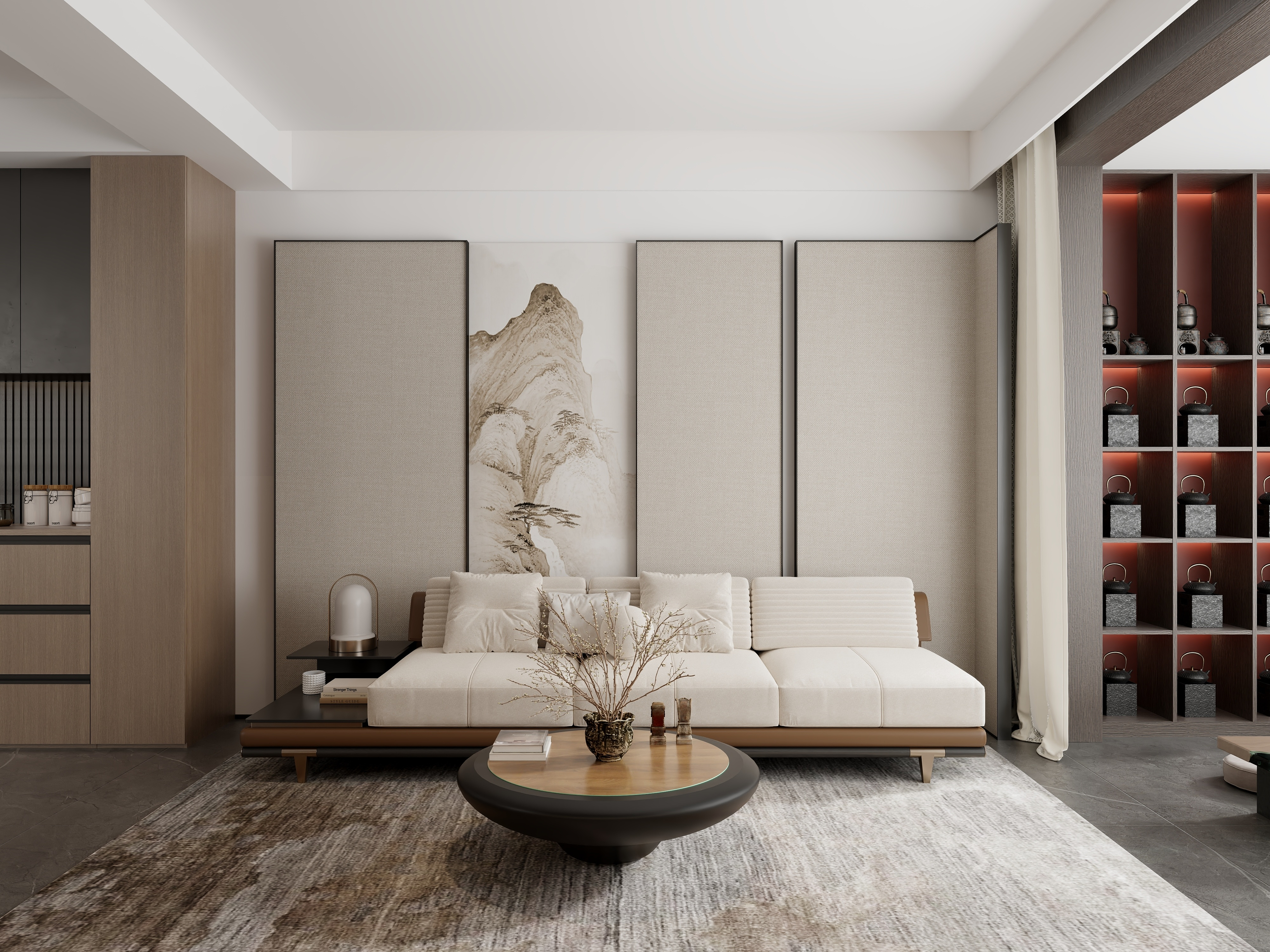 清晨空间设计-现代中式94两室两厅-装修设计方案