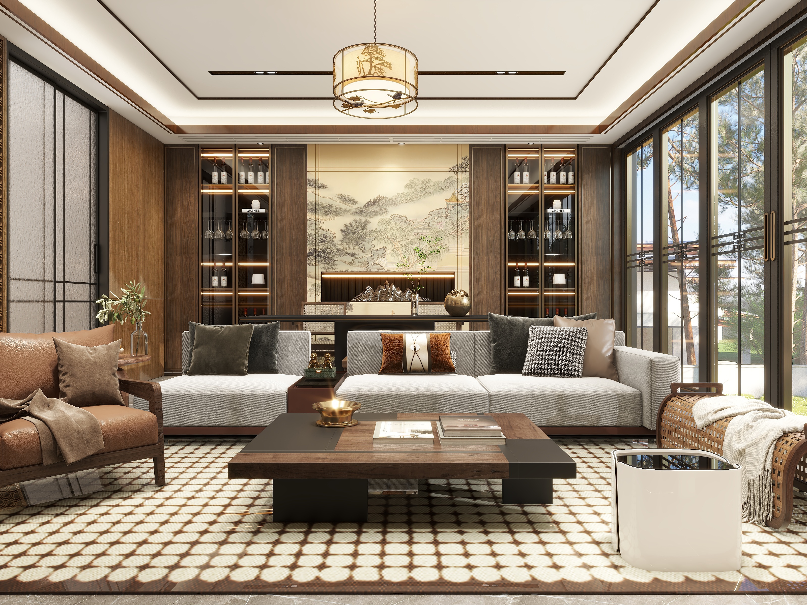 张旭-200平米苏州新中式联排别墅-装修设计方案