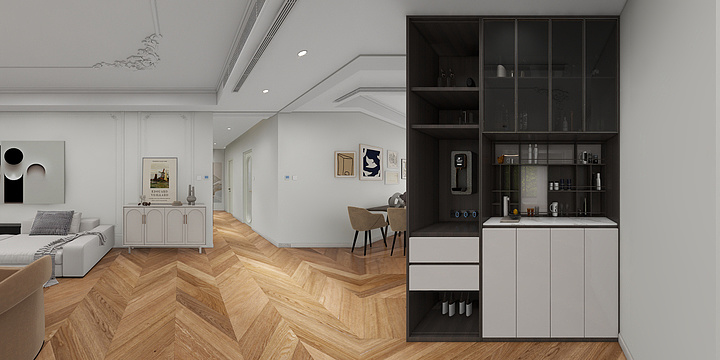 青色度的蓝绿-欣水园1-901全景效果图-装修设计方案