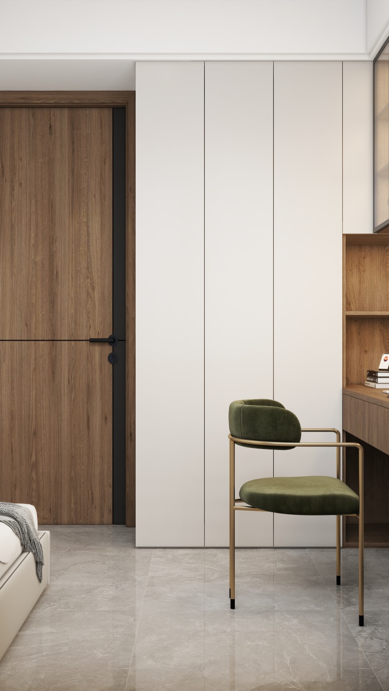 Modern Minimalist Home Office with Wooden Touches