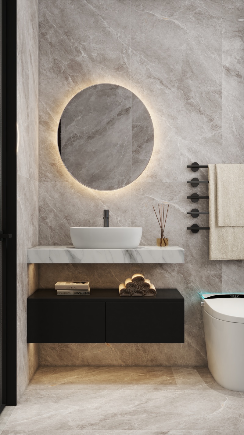 Modern Minimalist Bathroom with Industrial Touches