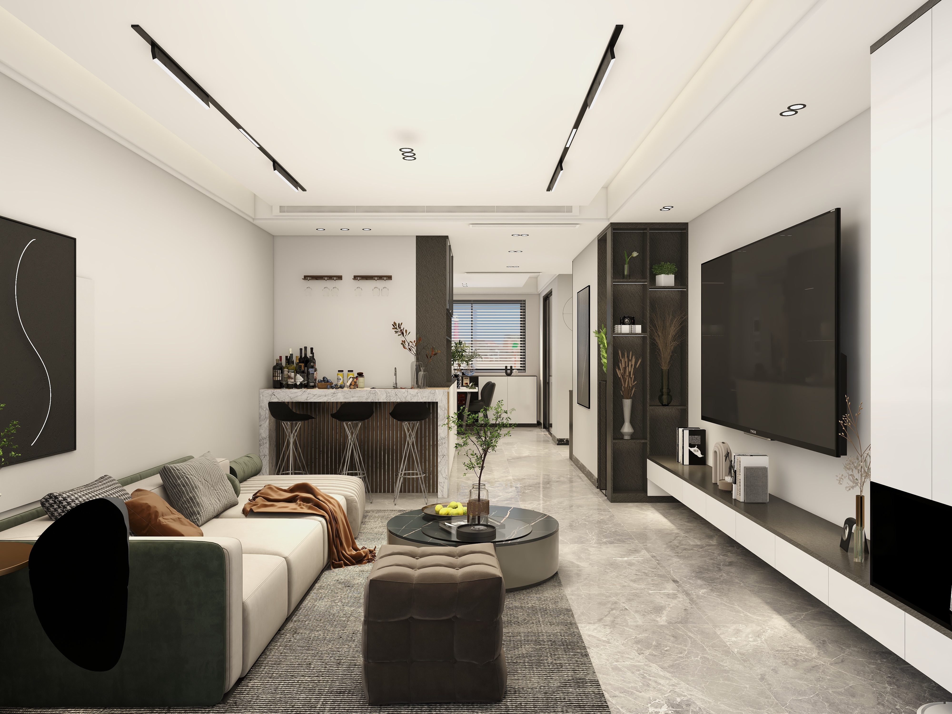 zrsj设计-地铁绿城杨柳郡153㎡1室-装修设计方案