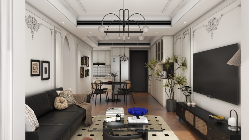 Modern Elegance Living Room with White Tone