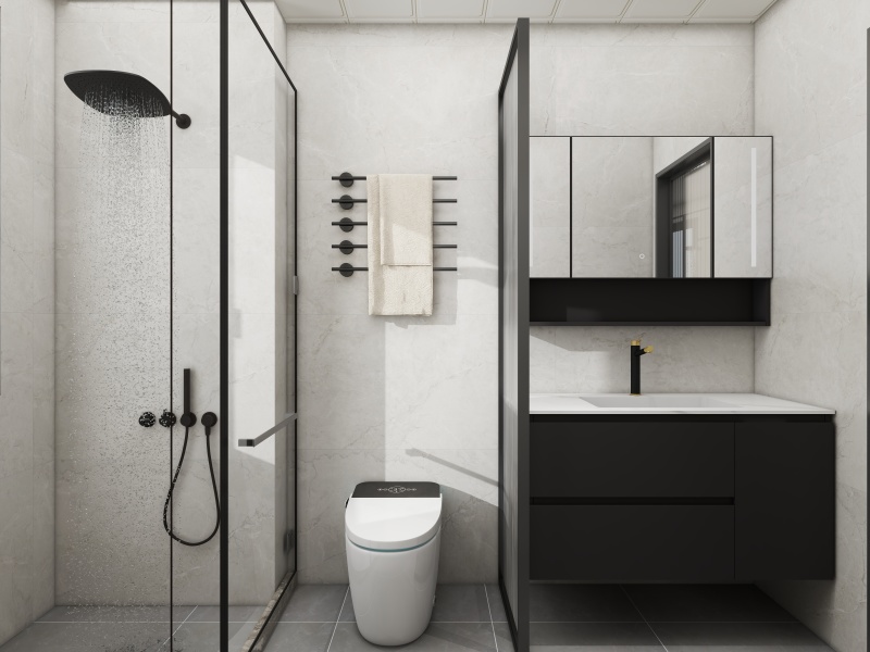 Modern Black-White Bathroom Design