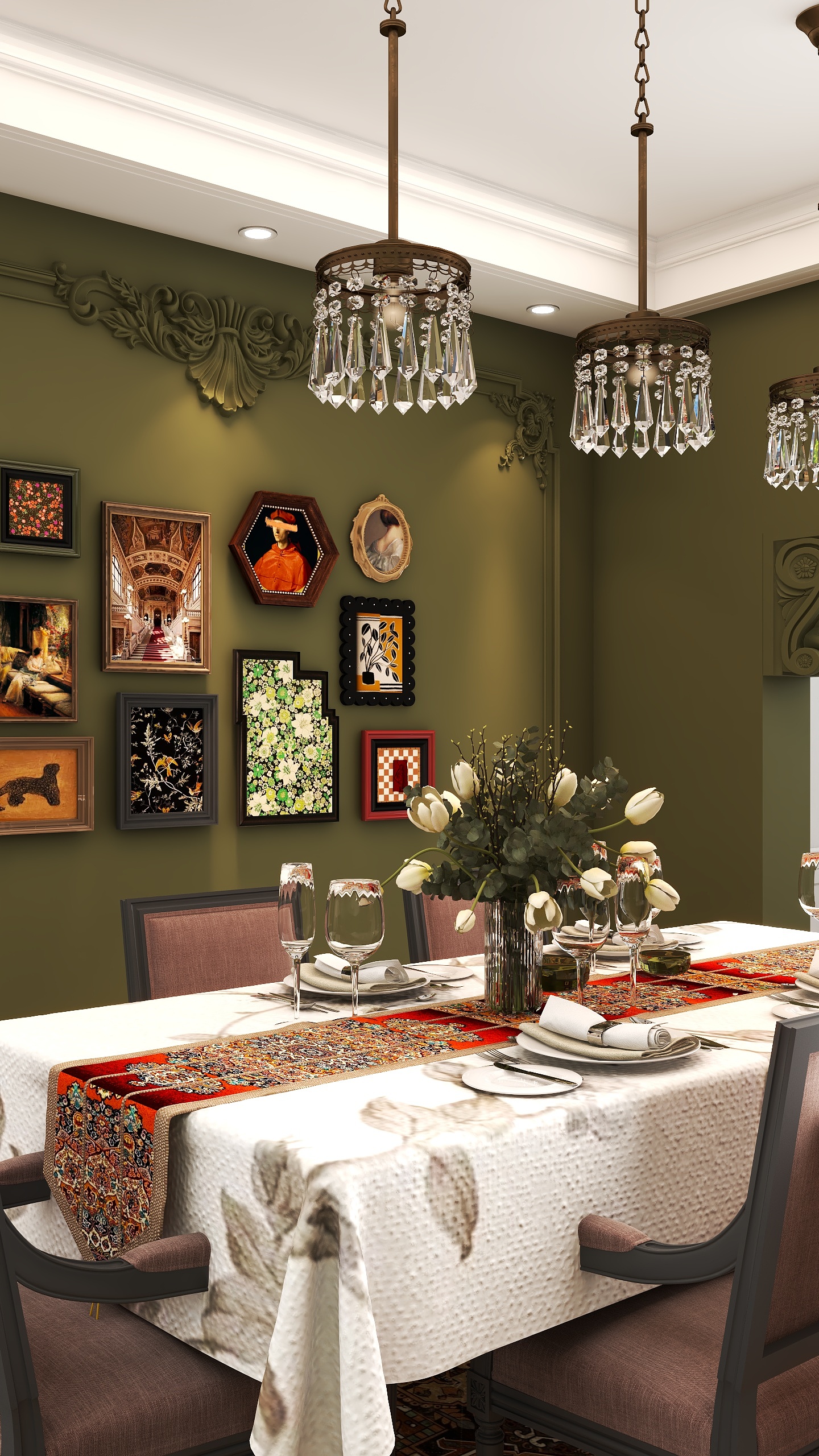 建筑设计TSiO-法式风格客餐厅-装修设计方案