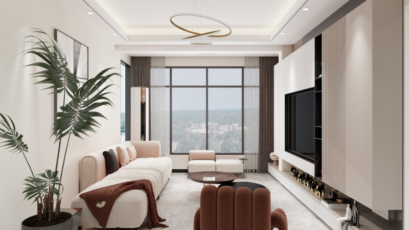 Contemporary White Living Room with Elegant Simplicity