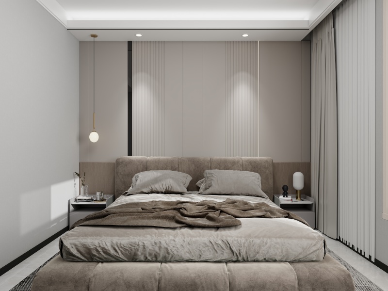 Modern Gray Bedroom with Simple Elegance