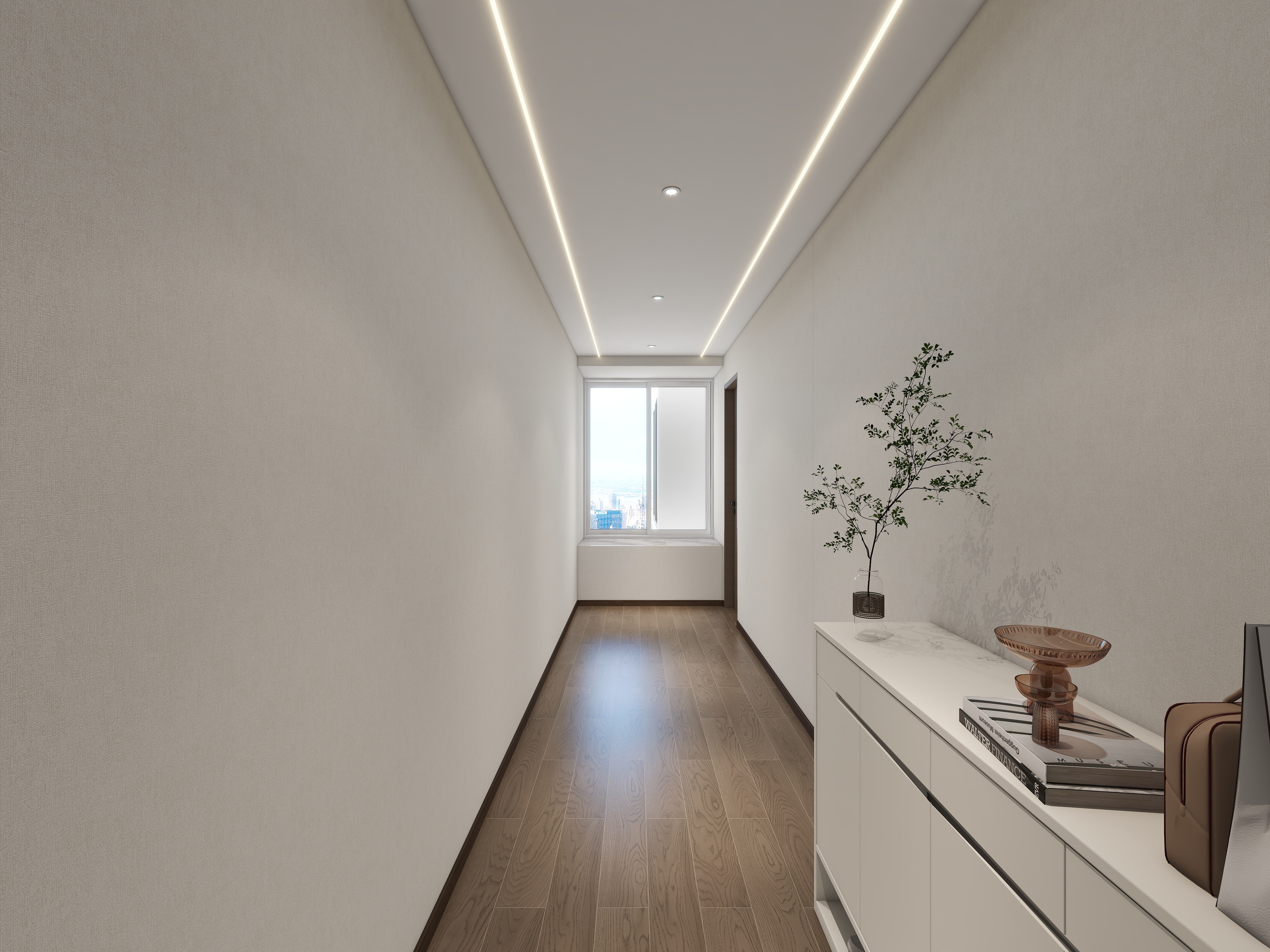 胖头鱼设计-富裕大厦现代轻奢风办公室加居住330㎡装修效果图