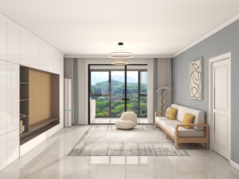Minimalist Beige Living Room with Elegance