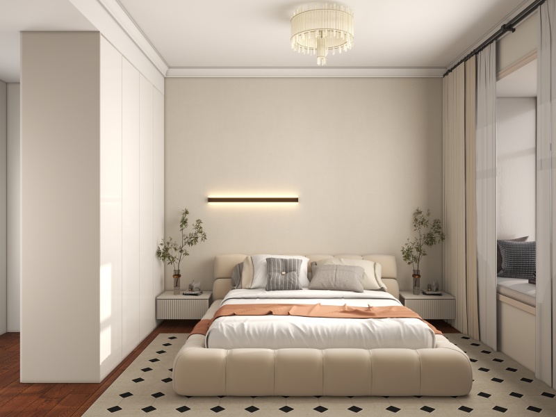 Modern Creamy Bedroom Design Ideas