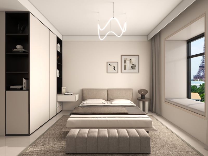 Creamy Gray Beige Bedroom Design Ideas
