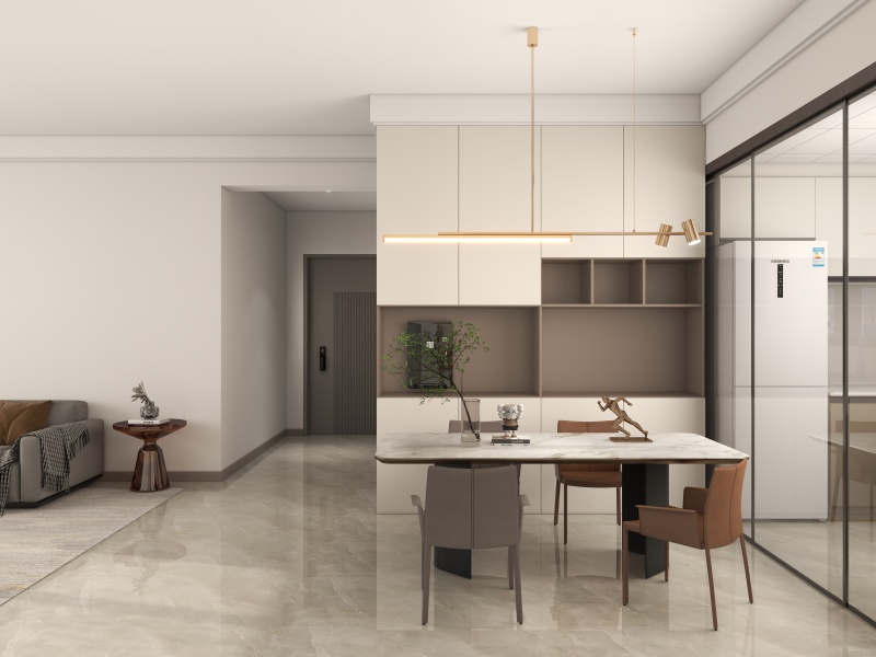 Contemporary Gray Dining Room with Minimalist Design