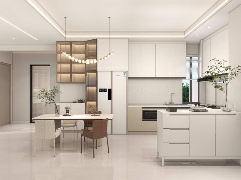 Modern Scandinavian Dining Room with Bright Whites