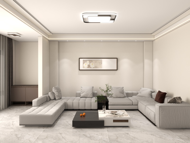 Modern Gray Beige Living Room Elegance