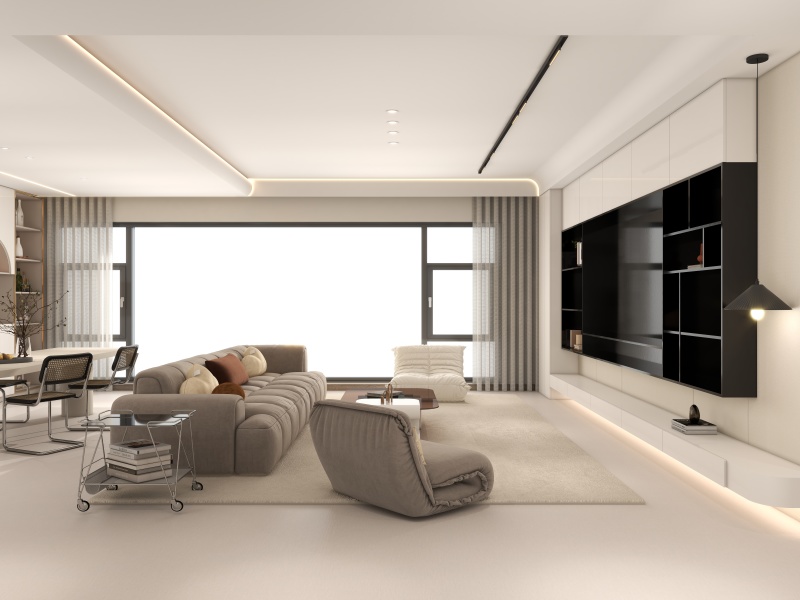Scandinavian-Style Living Room with Gray Tones