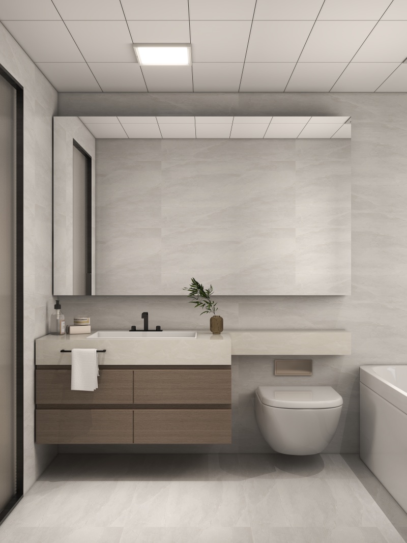 Modern Minimalist Bathroom with Scandinavian Touches