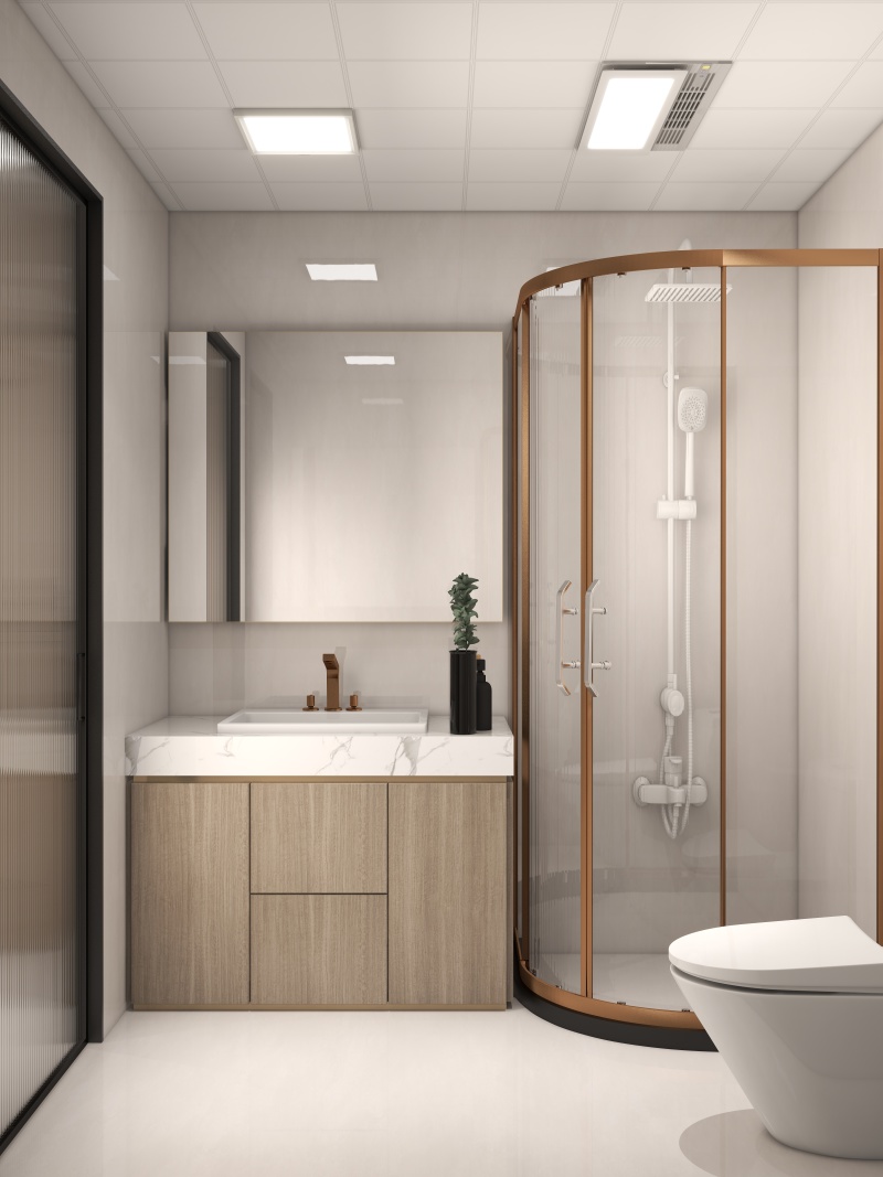 Modern Bathroom with Wood Tones Design Ideas