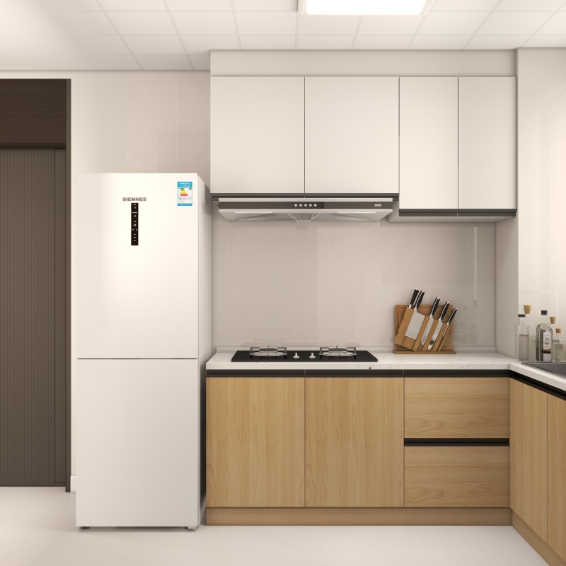 Modern Minimalist Kitchen with Wood Tones