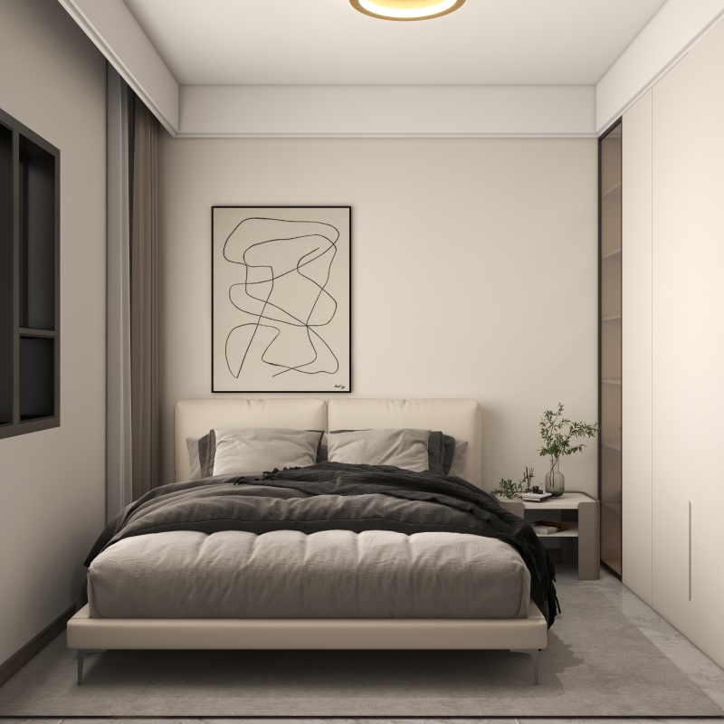 Scandinavian Grey & Beige Bedroom Design