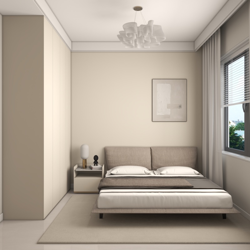 Contemporary Gray & White Bedroom Design
