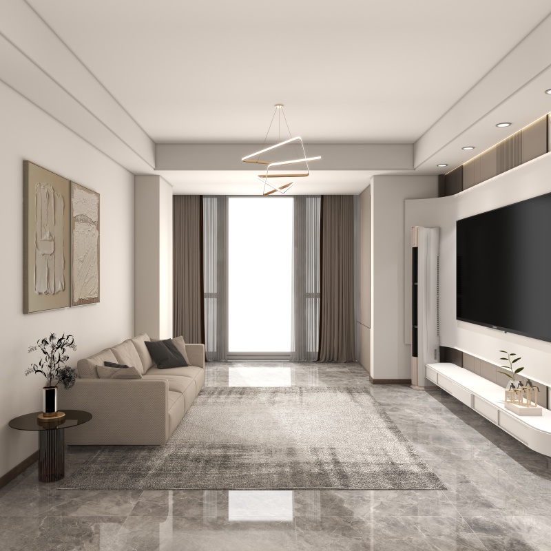 Contemporary Gray & White Living Room Elegance